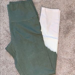 aerie olive to white ombré leggings